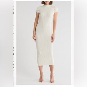 Good American Cloud White Terry Ribbed T-Shirt Dress size XS